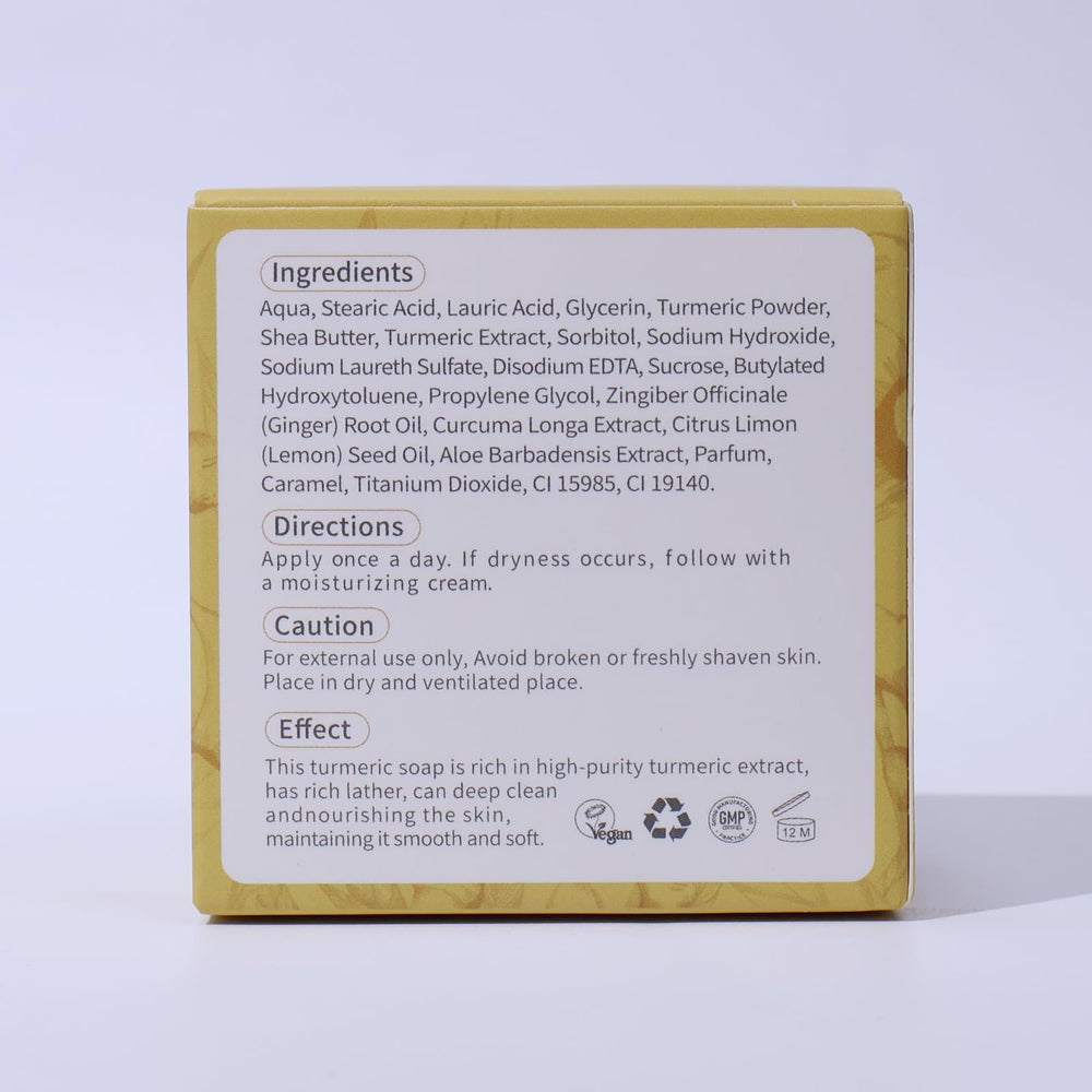 LIYALAN Turmeric Soap Bar packaging shows compact daily-use format.