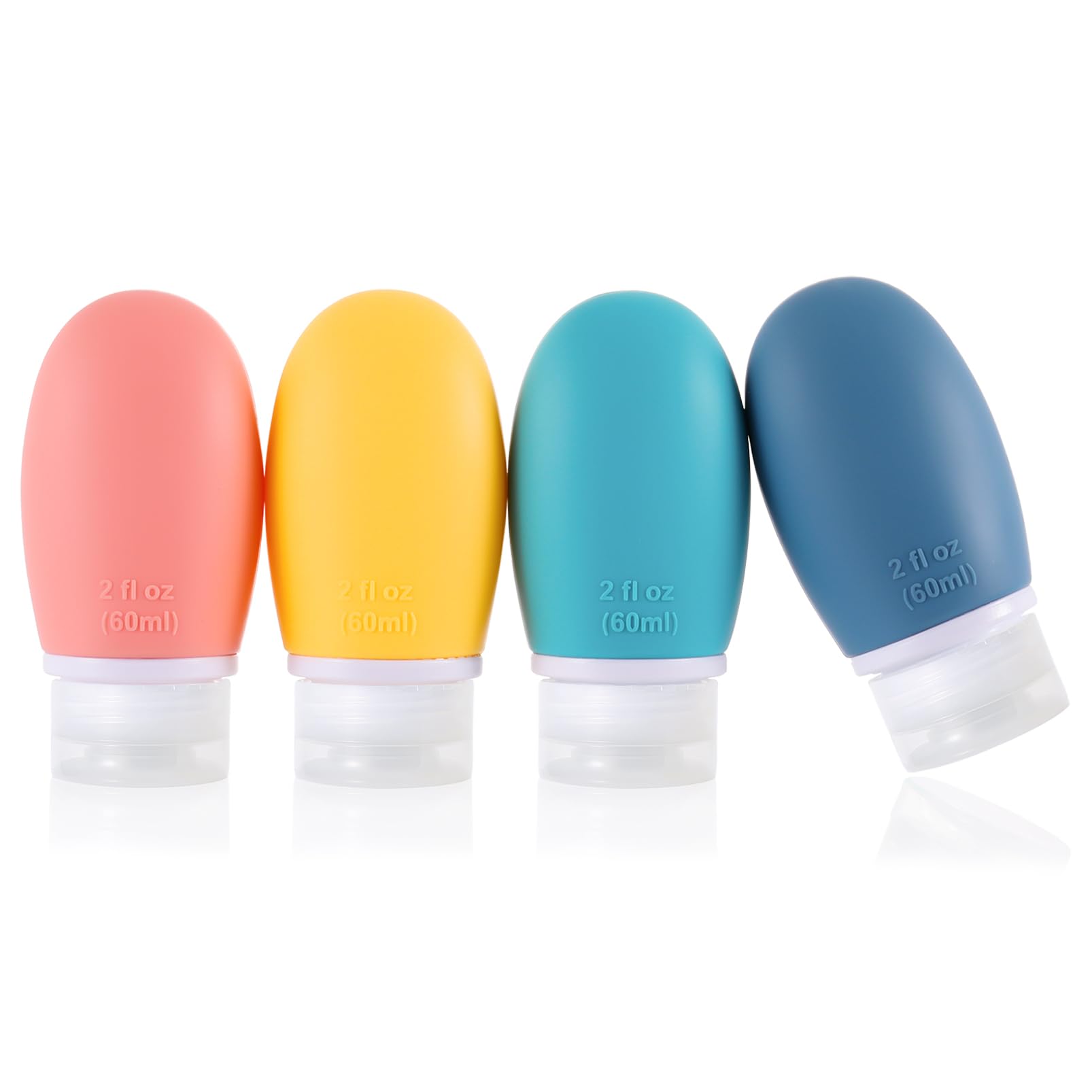 LIYUABU leak-proof travel bottles close-up with soft, squeeze-friendly silicone