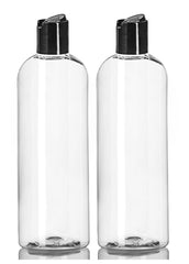 ljdeals 16 oz clear bottle with disc top cap for easy shampoo dispensing