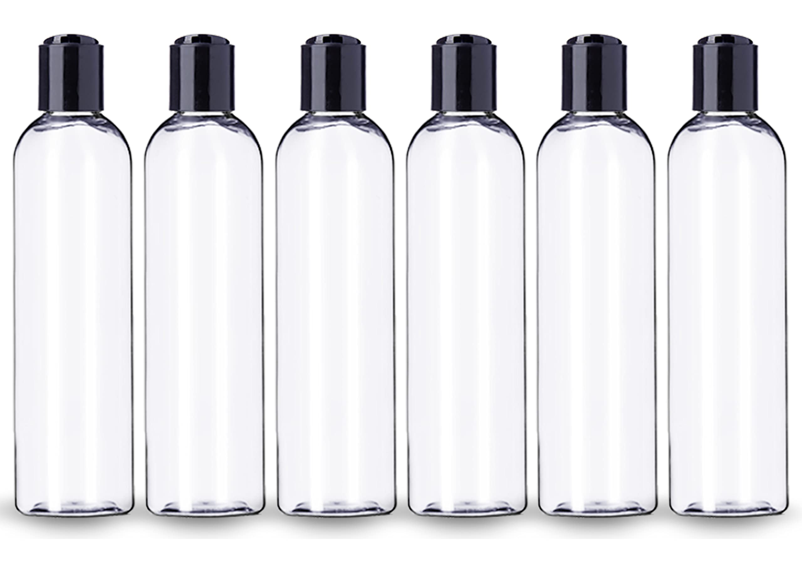 ljdeals 8 oz clear bottle with disc top cap for easy dispensing