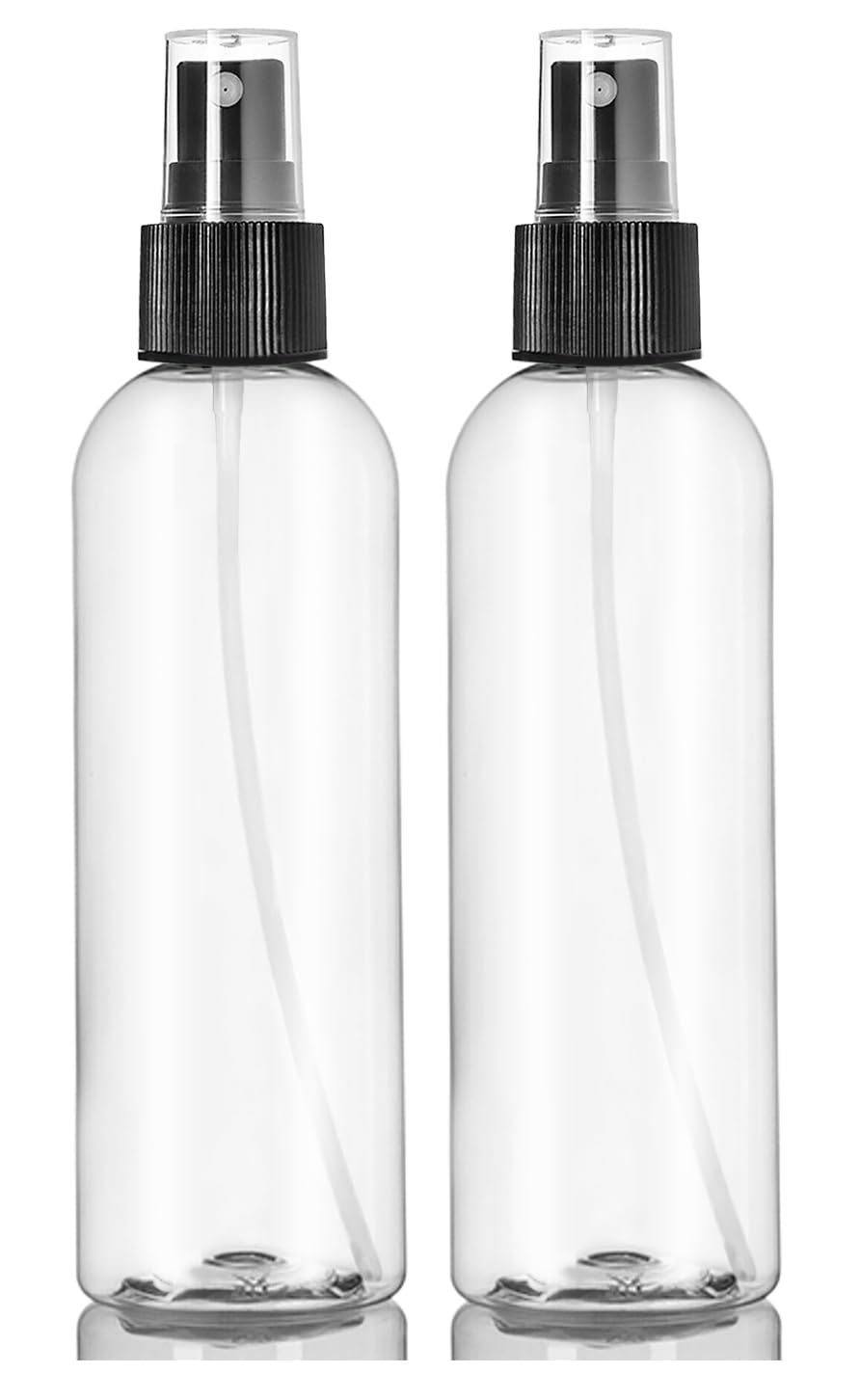 ljdeals 8 oz clear bottle with black mist sprayer for consistent misting