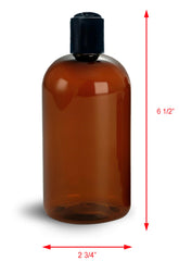ljdeals amber bottle with secure disc top cap reduces spills for lotions and sanitizers