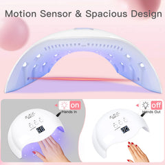 LKE Gel UV LED Nail Lamp LCD display shows timer settings