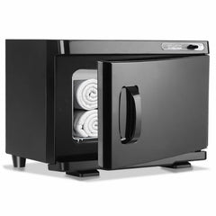 LKT COBTAC hot towel warmer inside view showing 8L capacity for salons