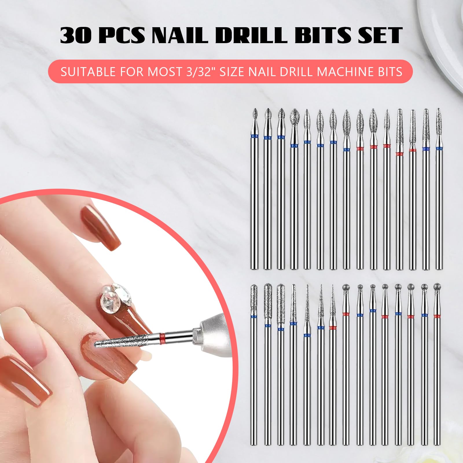 Lkueui cuticle nail bit precision in action for smooth grooming.