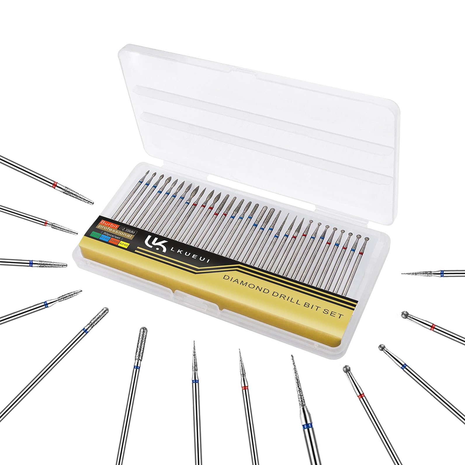 Lkueui diamond cuticle bit detail for precise cuticle care.