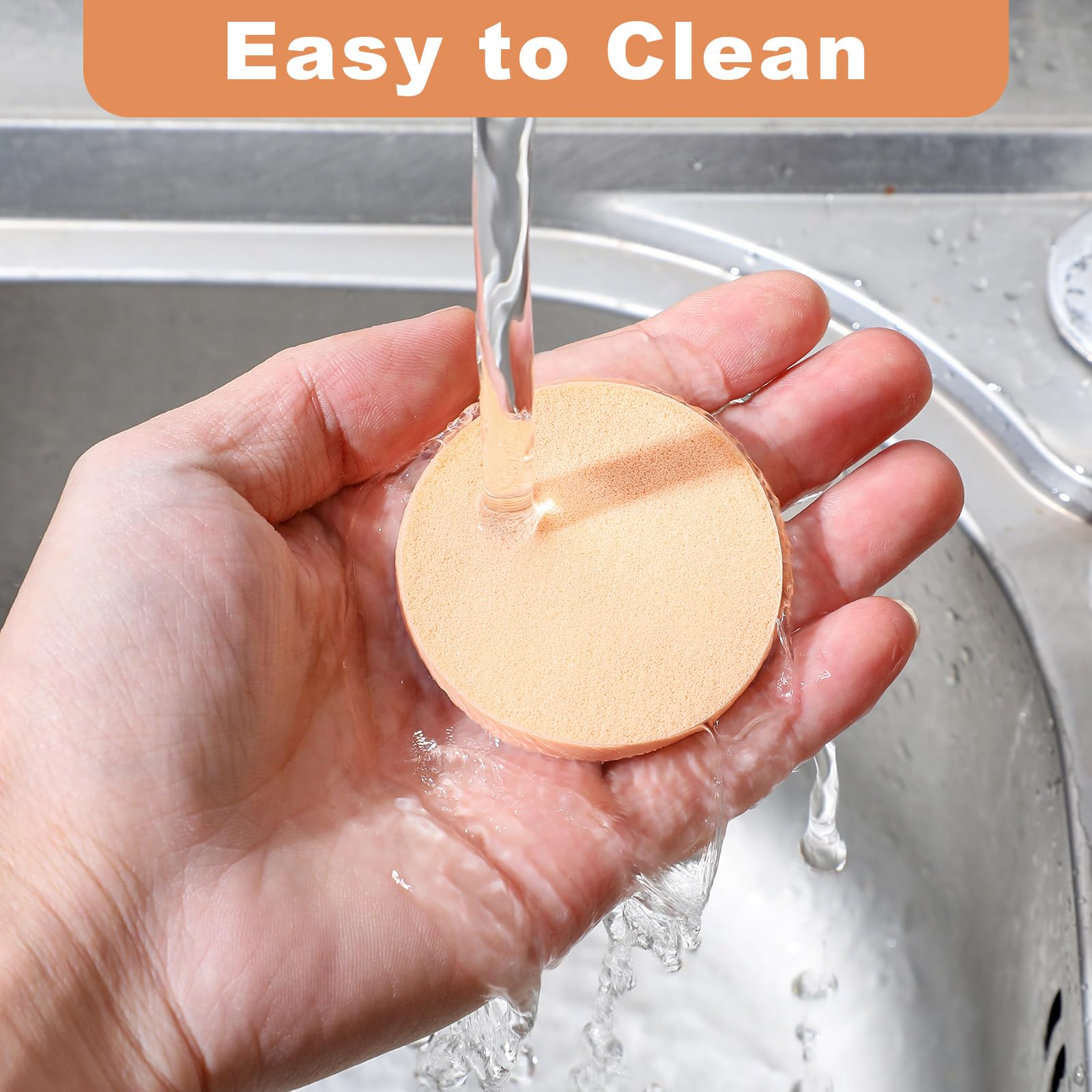 LLOUSSAK reusable makeup sponges easy to clean with warm water