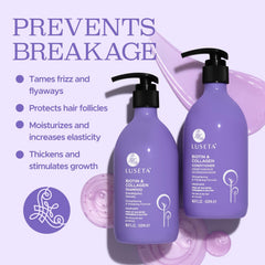 L LUSETA Biotin Conditioner bottle emphasizes nourishing, volumizing care.