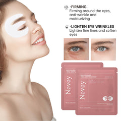 Closeup of LLVYUO Novoy Rose Eye Patches highlighting collagen formula