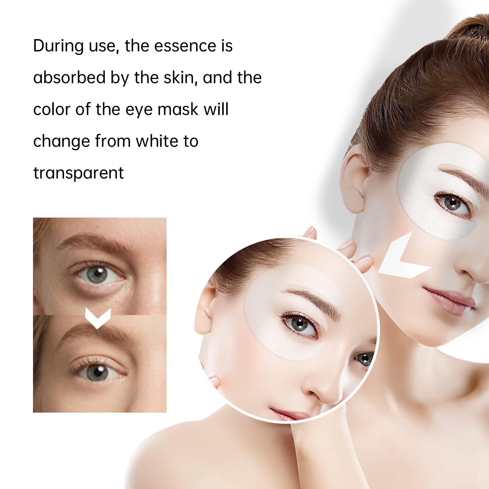 Ingredient panel of LLVYUO Novoy Rose Eye Patches with collagen and hyaluronic acid