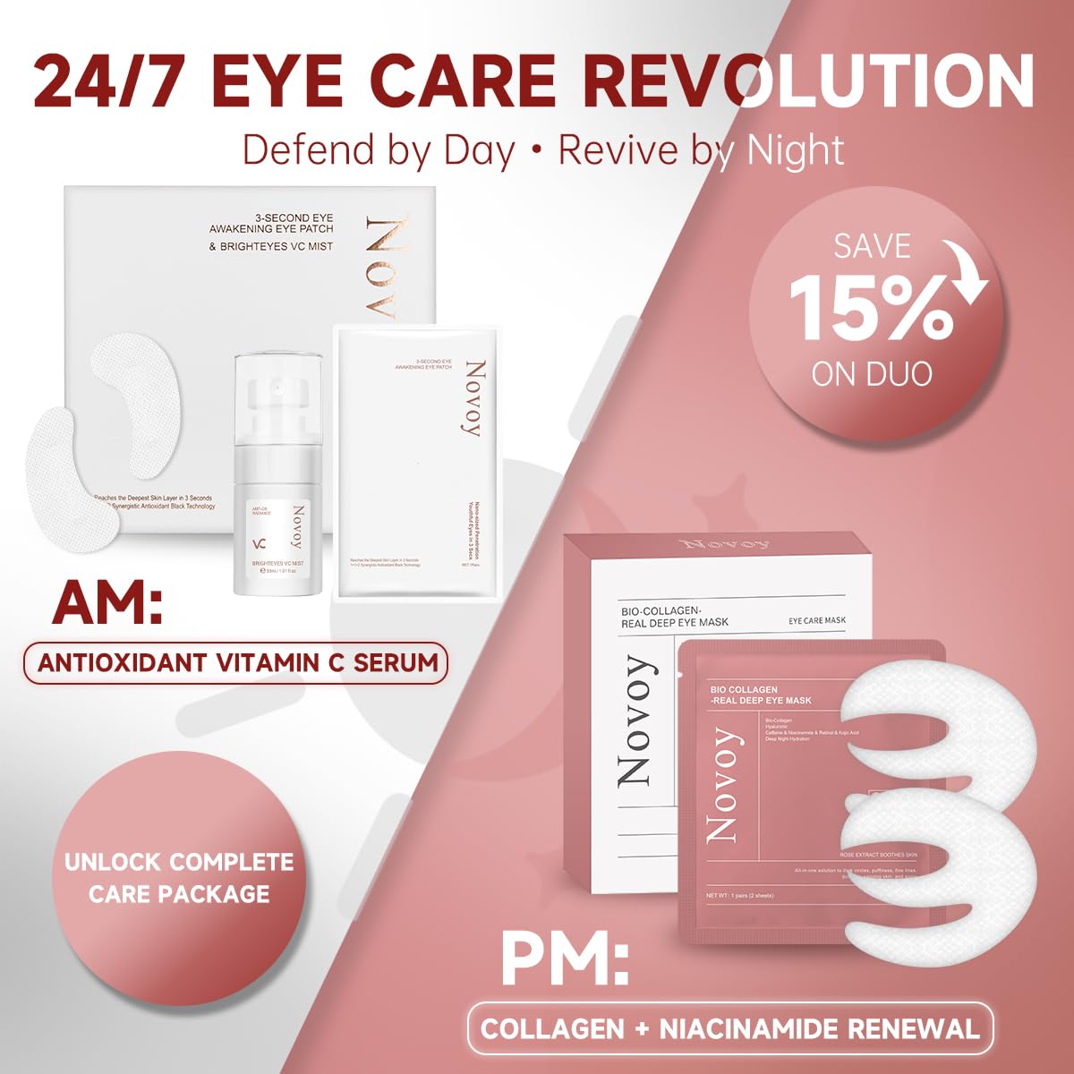 Niacinamide inside LLVYUO Novoy Rose Eye Patches for brighter under-eye skin