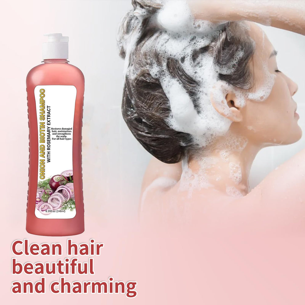 LMDGDS champú cebolla y romero, aporta brillo suave al cabello.