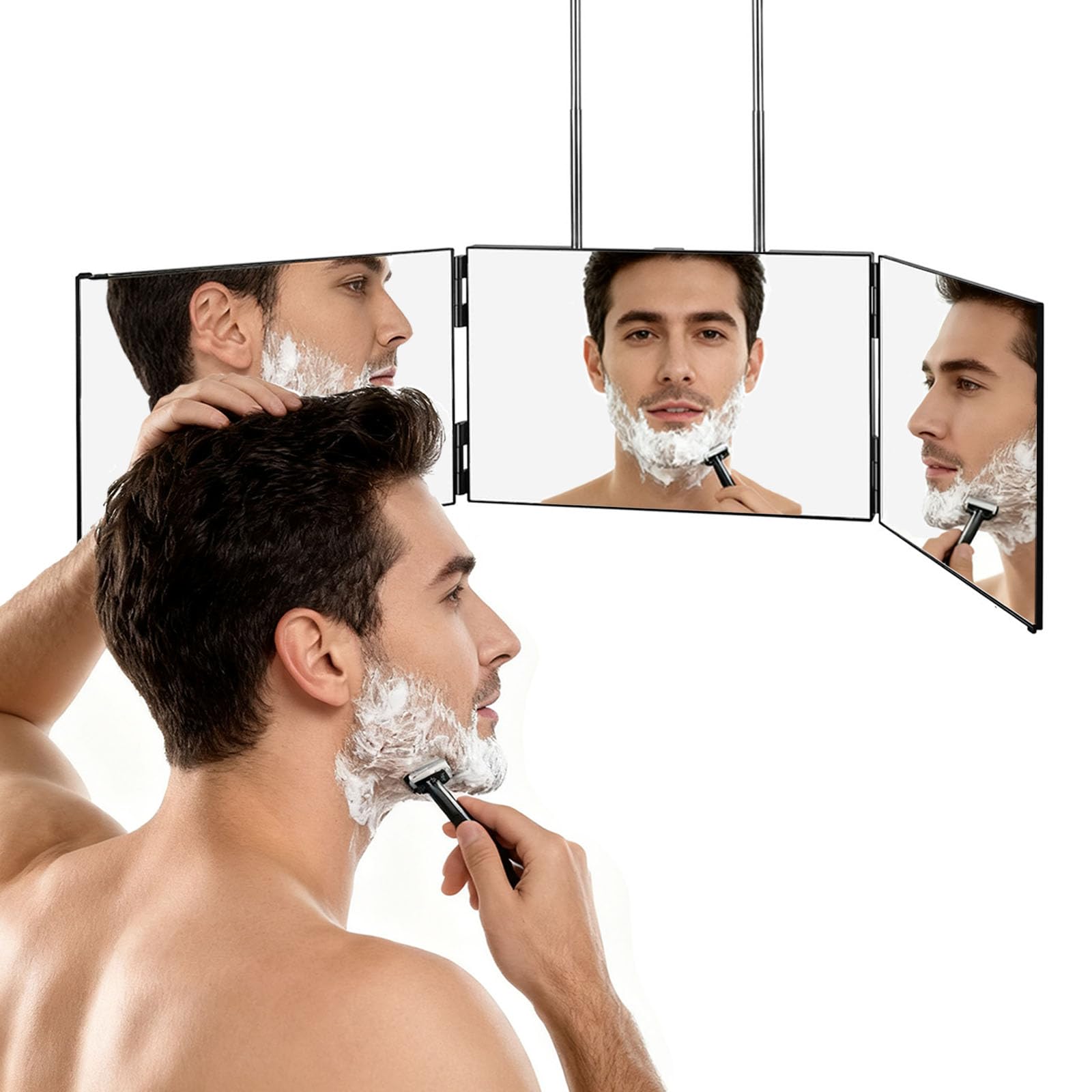 LMZNXCZ 3-Way Mirror back view for precise back-of-head inspection.