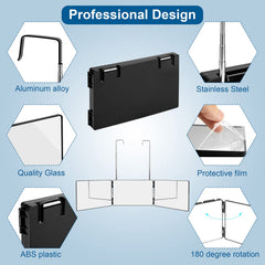 LMZNXCZ 3 Way Mirror front triple-panel provides multi-angle visuals for confident grooming