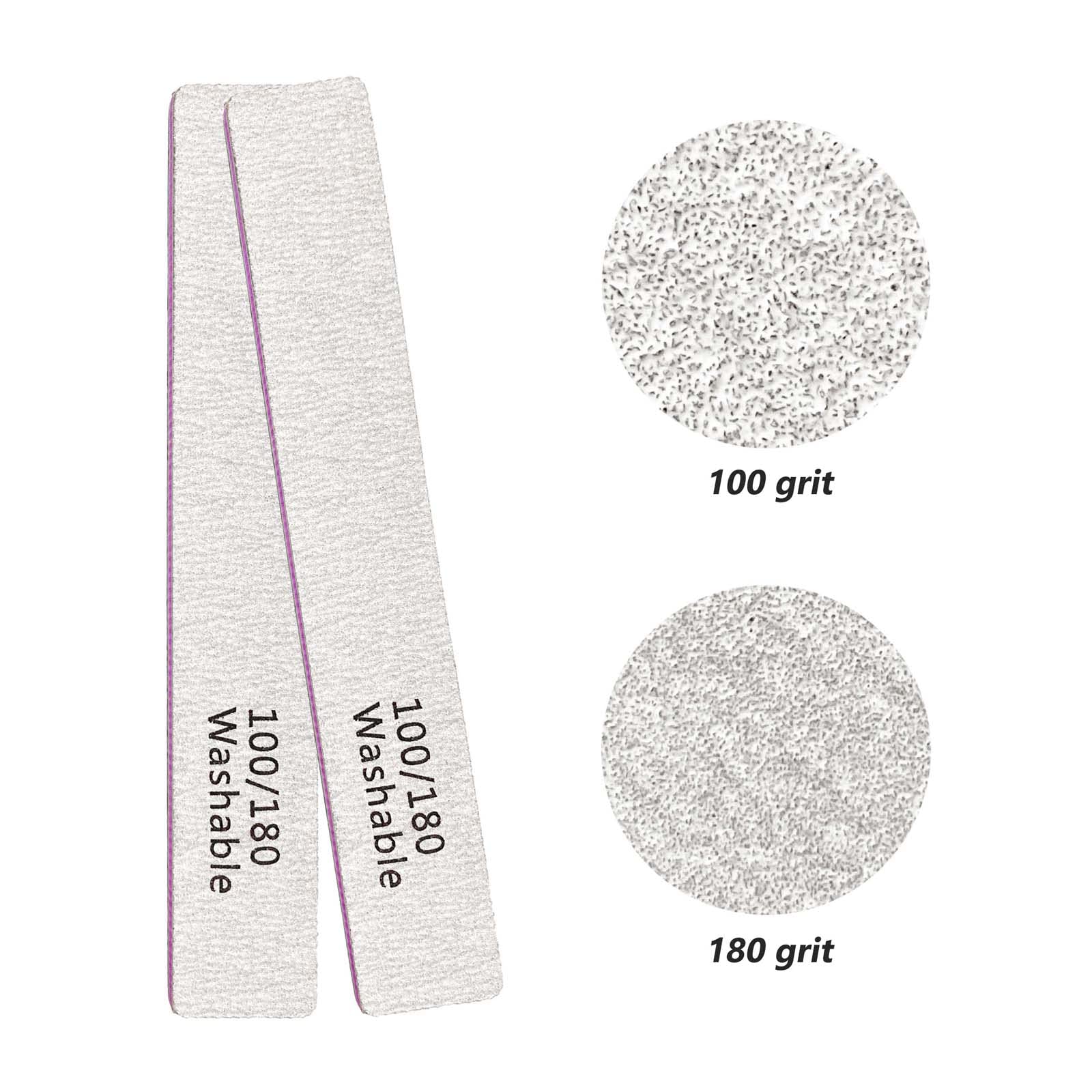 LNAUJS 180 grit smooths edges for refined nail edges.