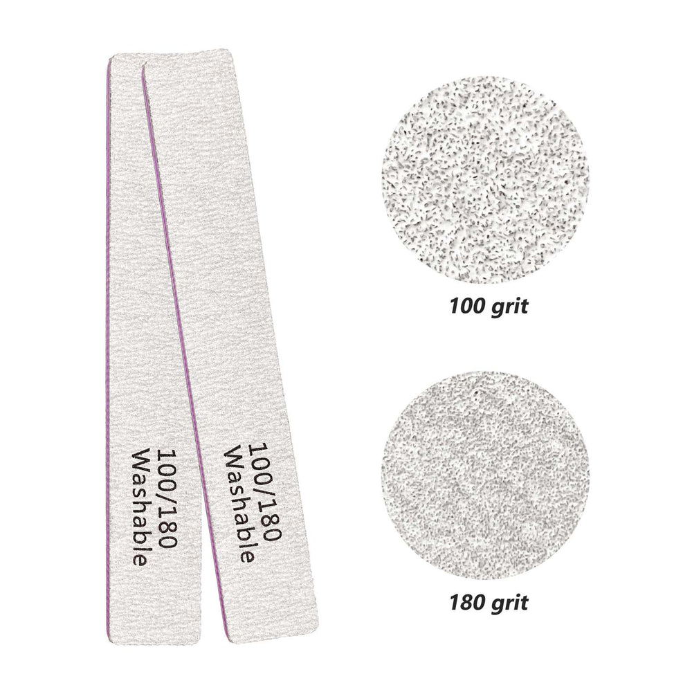 LNAUJS 180 grit smooths edges for refined nail edges.