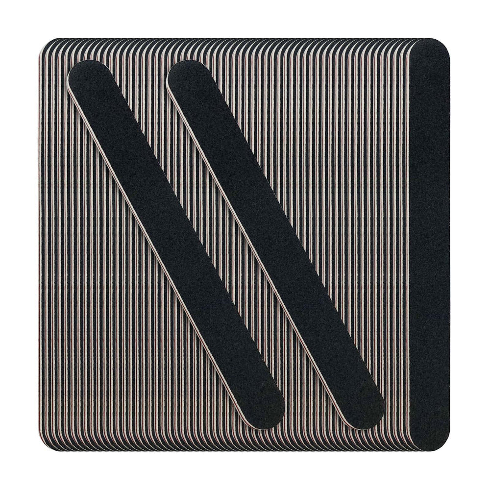 LNAUJS 60-pack black nail files with double-sided 100/180 grit for durable shaping