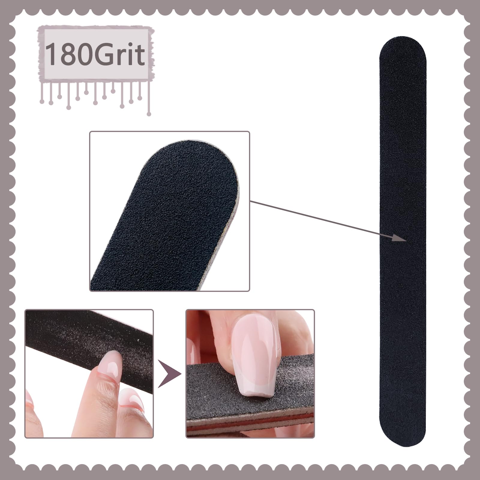 LNAUJS double-sided emery board pack highlighting versatility for nails