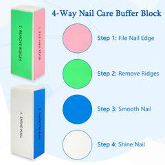 LNAUJS large square sponge buffer showing four sides for filing, smoothing, and shine
