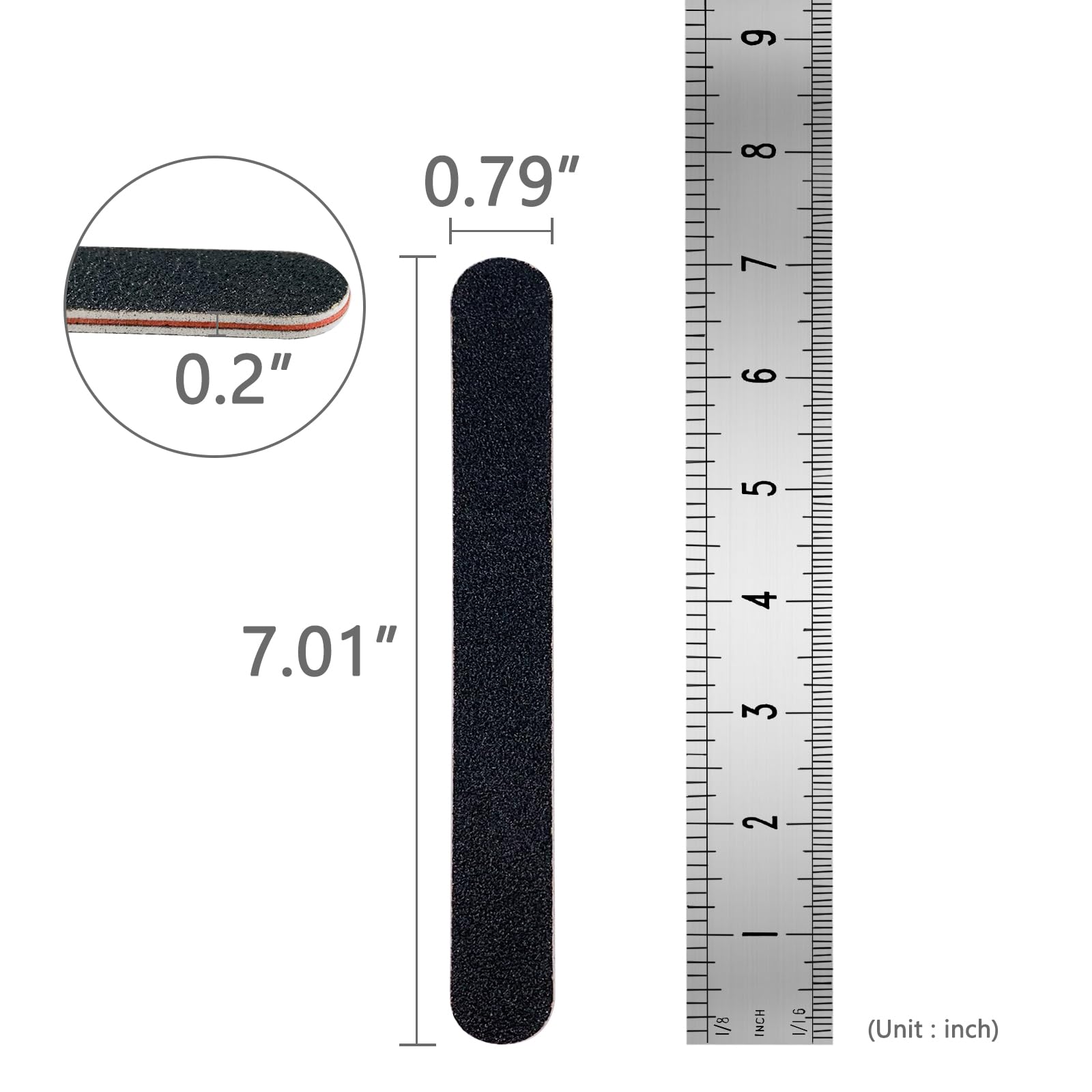 LNAUJS 100-grit side shapes hard nails quickly.