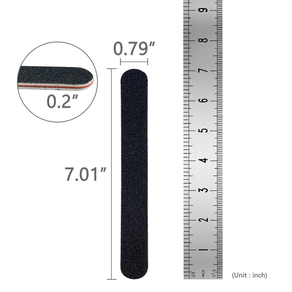 LNAUJS 100-grit side shapes hard nails quickly.