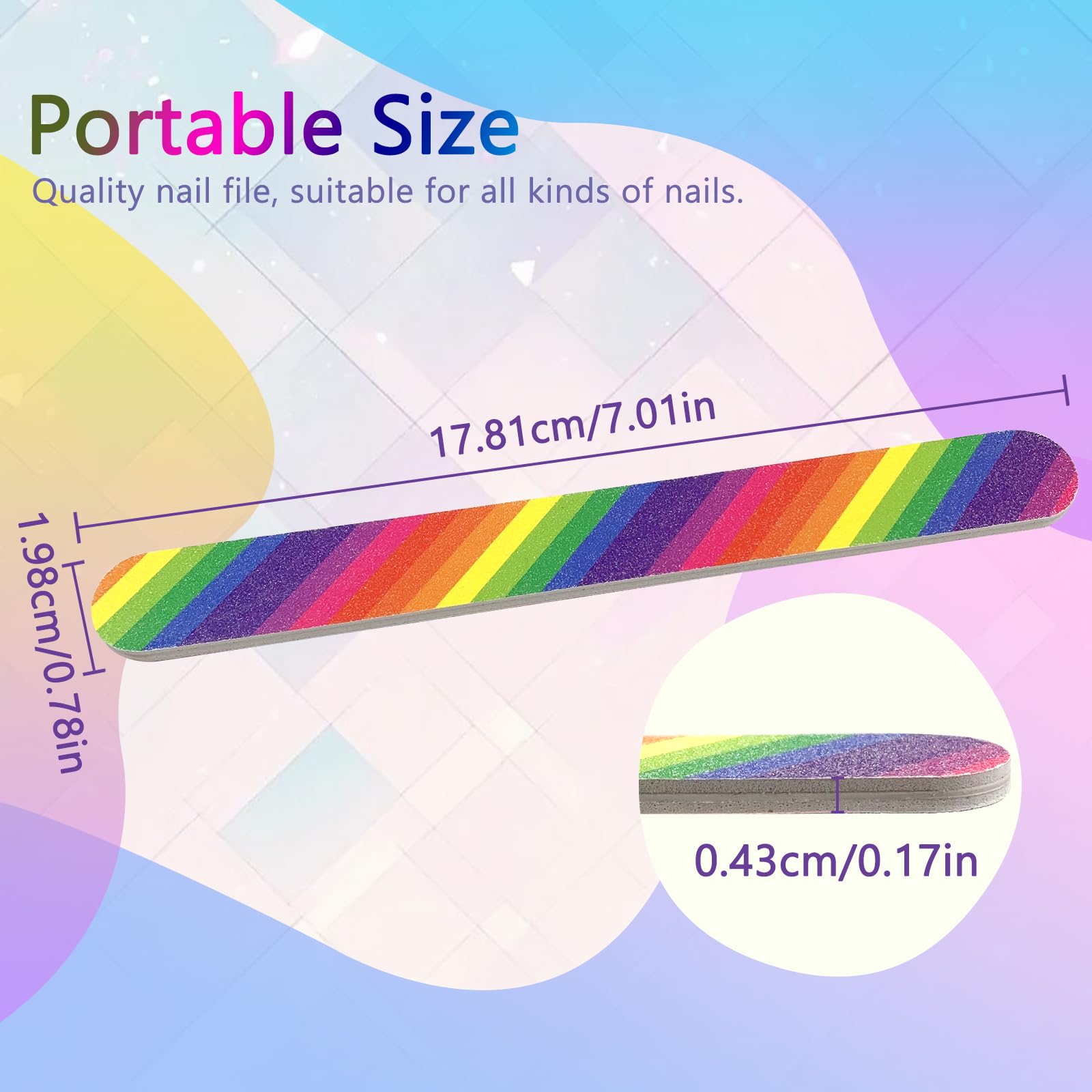 LNAUJS double-sided nail files close-up showing rough and smooth sides