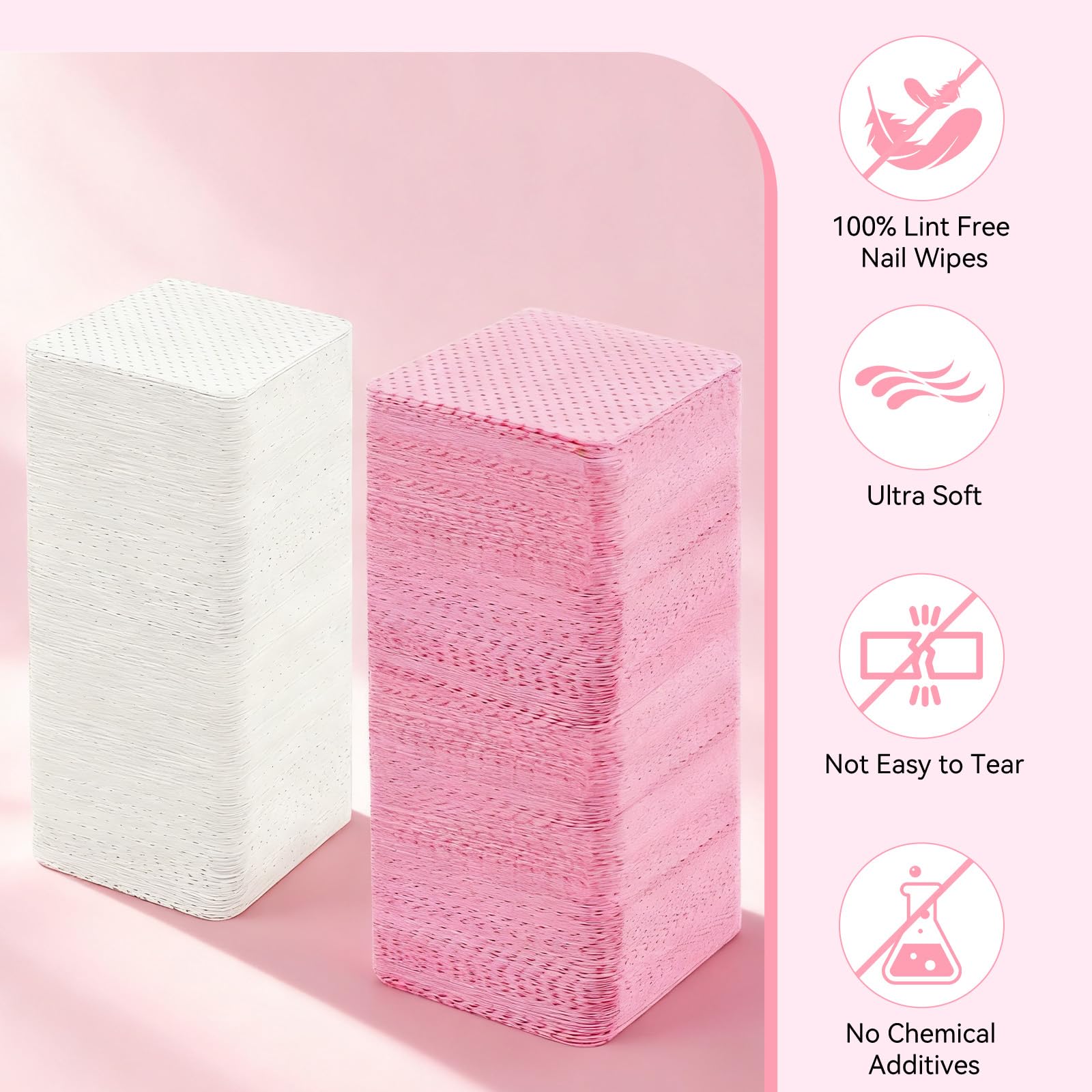 LNDIEHS nail wipes absorbent non-woven pads for efficient polish removal.