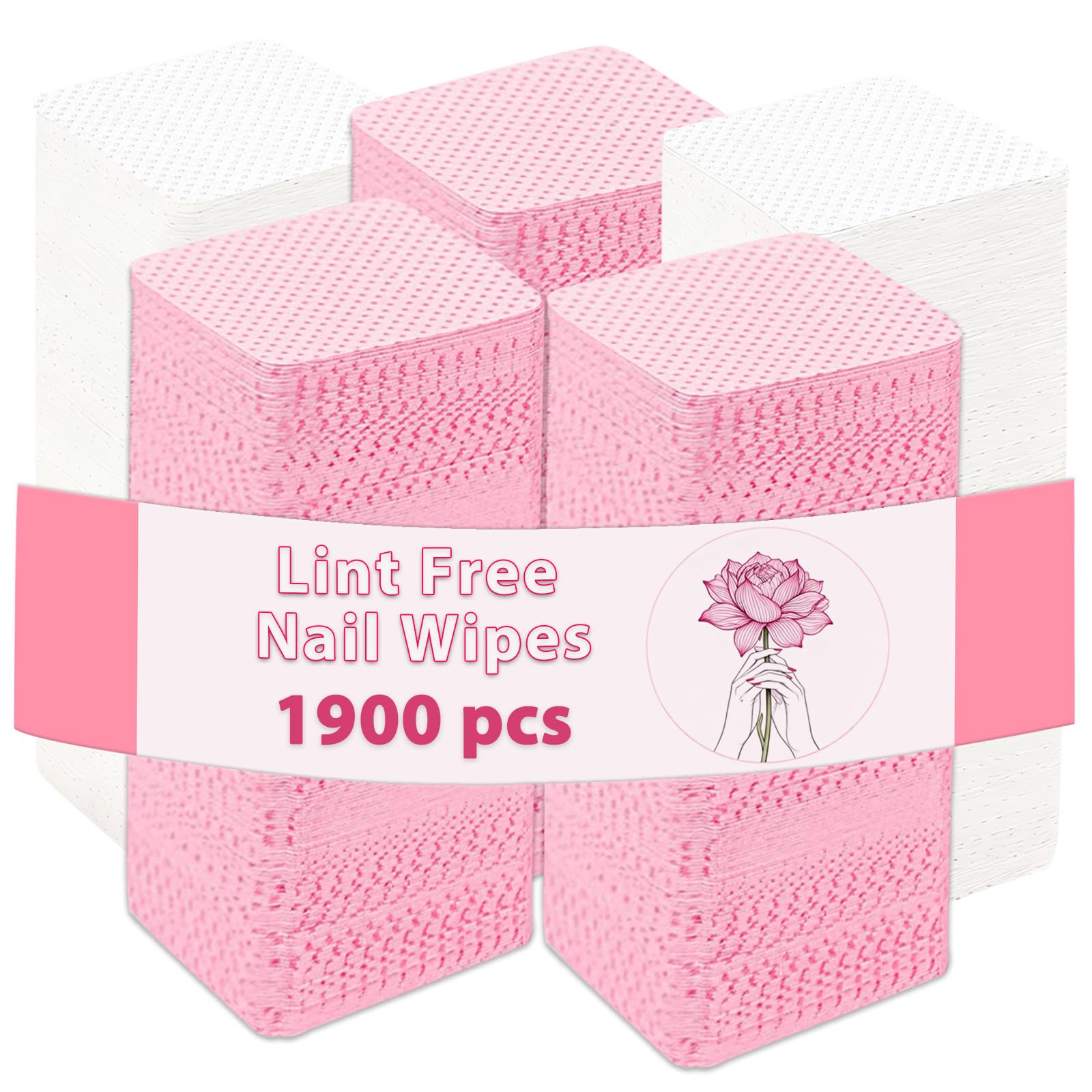 LNDIEHS - Toallitas uñas sin fibras para acabado limpio sin pelusas.