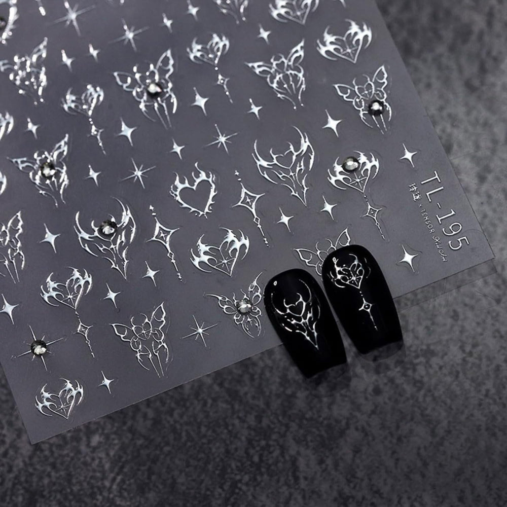 Lnulyaciy pegatinas 5D para uñas, estilo rápido para casa.
