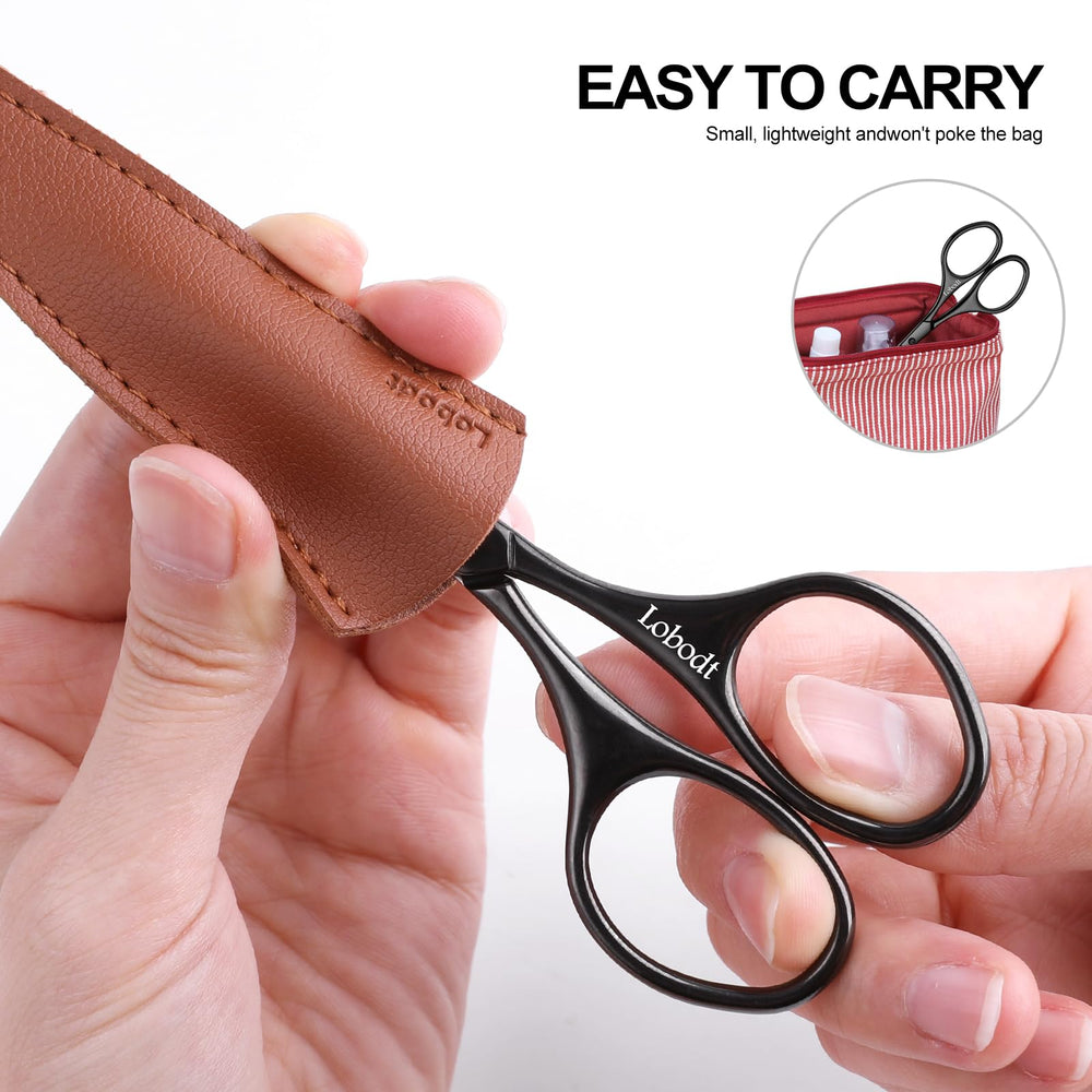 Lobodt round-headed scissors beard shaping for neat lines