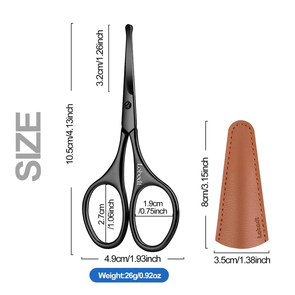 Lobodt round-headed scissors nose hair trimming with skin-safe tip