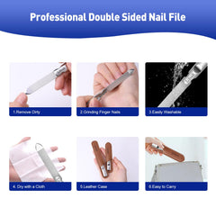 Lobodt anti-slip handle nail file provides a comfortable grip during detailed filing.