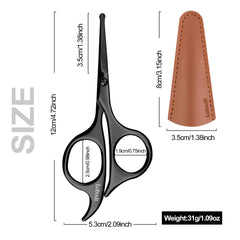 Lobodt portable scissors with PU box for travel and storage.