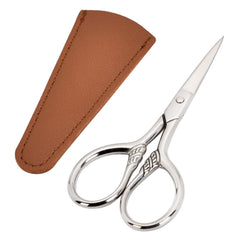 Lobodt small facial hair scissors with PU case for portable grooming