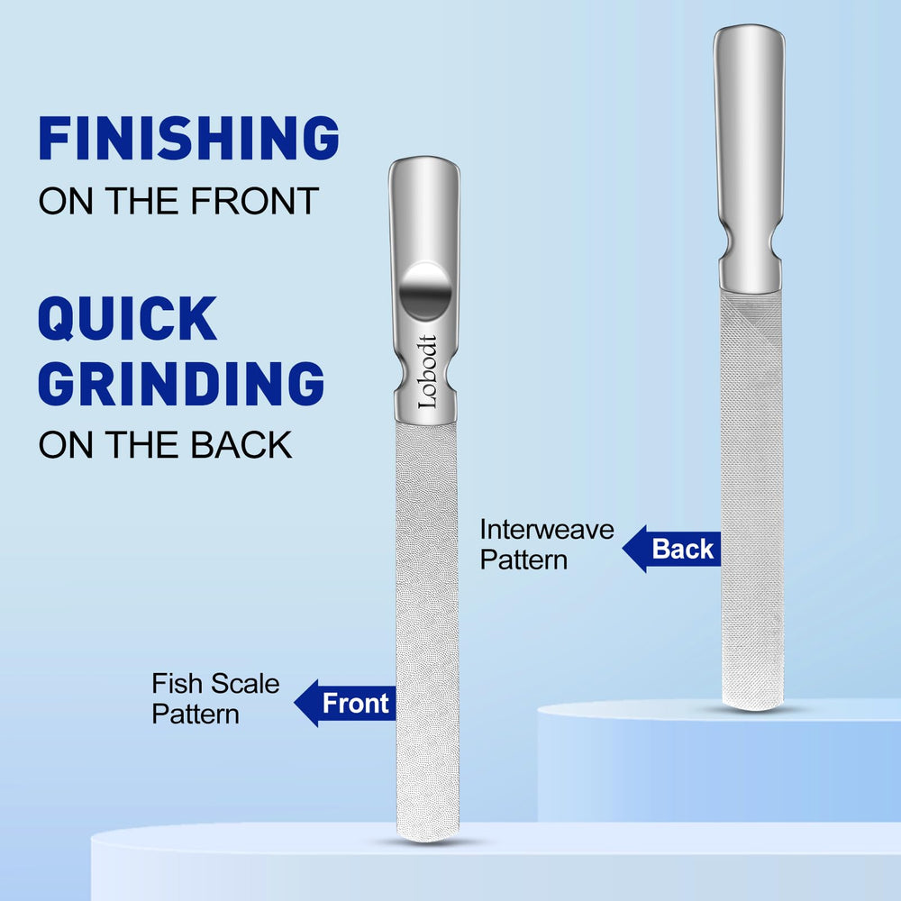 Lobodt round-edge nail file for quick shaping and edge smoothing.