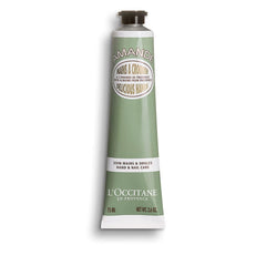 L'Occitane Almond Delicious Hands cream front view shows silky moisture and almond scent.