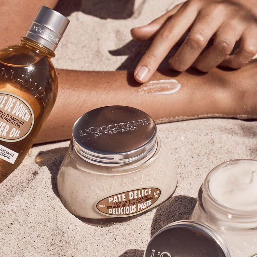 L'OCCITANE aroma and paste spread for at-home spa ritual.
