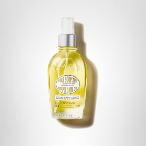 L'OCCITANE Almond Supple Skin Oil massage action on arm for elasticity.