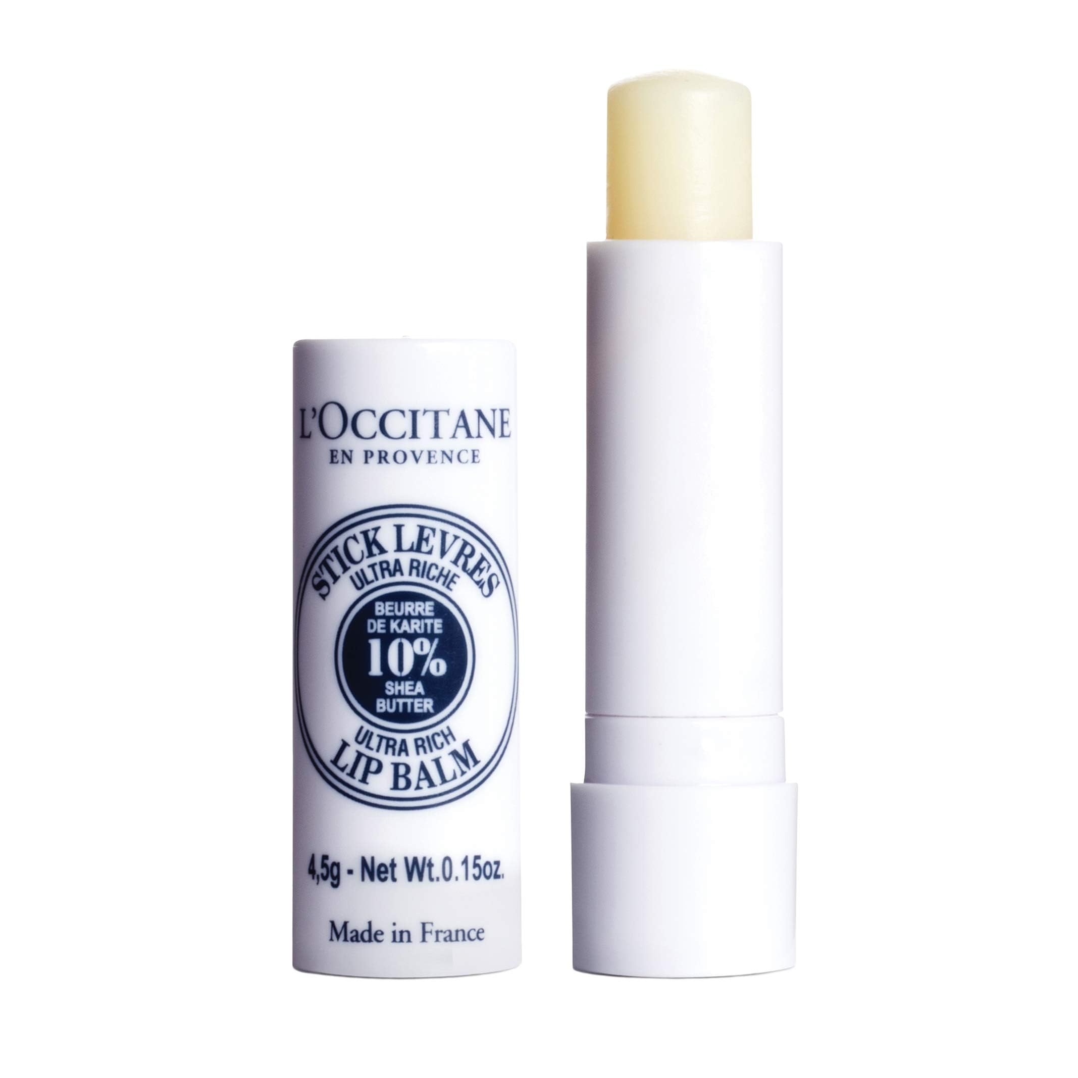 Loccitane bálsamo labial karité Ultra Rico en barra para labios secos.
