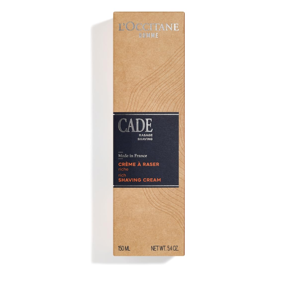 L'OCCITANE Cade cream lathers on skin to soften beard hair for easier shaving.