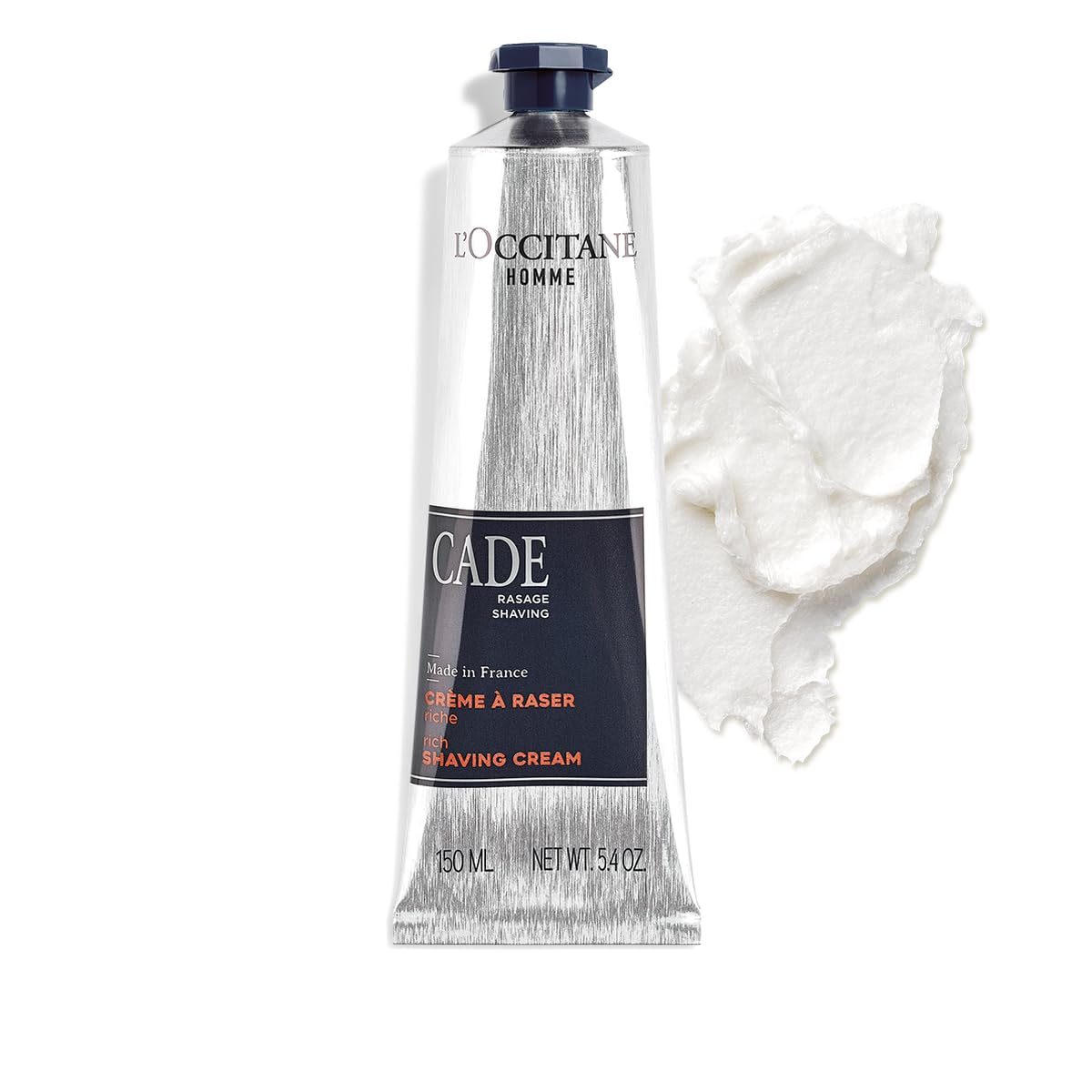 Compact Cade shaving cream packaging ready for daily grooming.