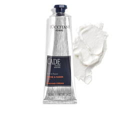 Compact Cade shaving cream packaging ready for daily grooming.