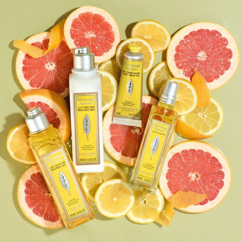 L'Occitane Citrus Verbena fragrance swirl evokes Provençal freshness
