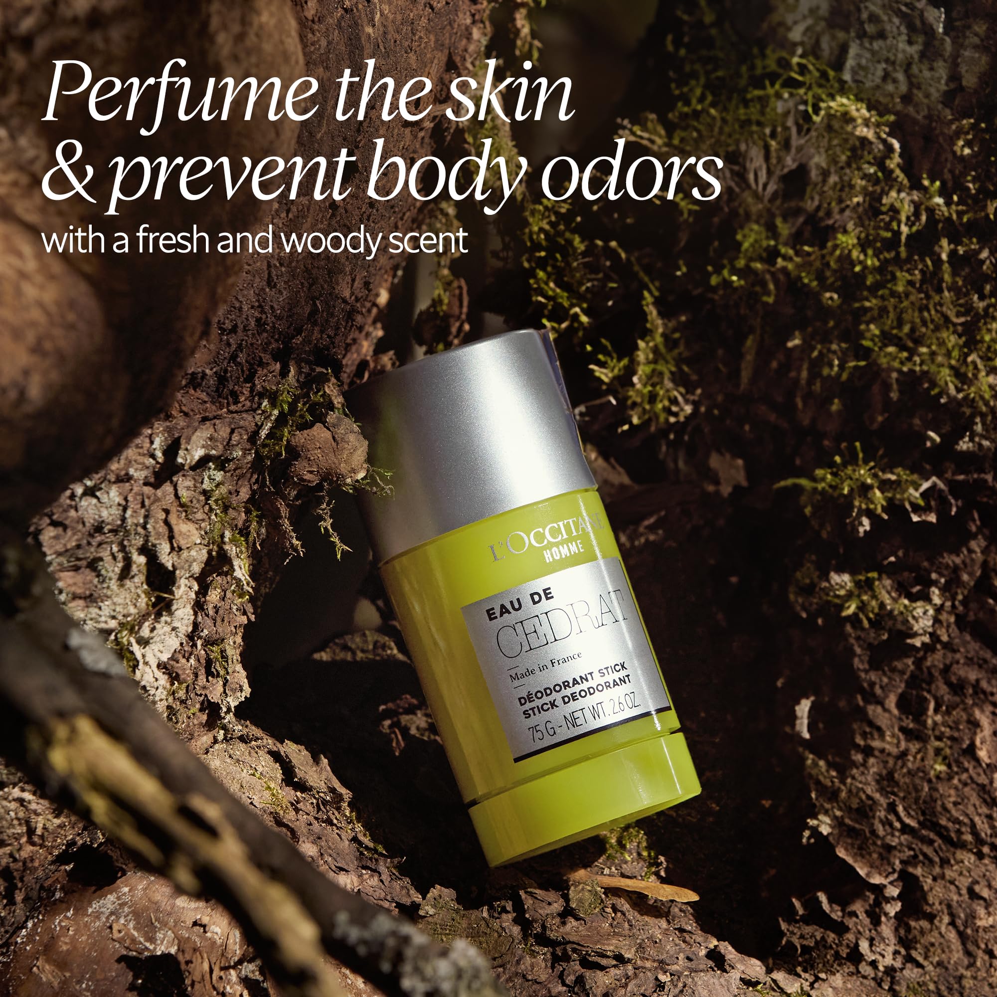 L'Occitane Eau de Cedrat stick deodorant glides on smoothly for quick daily protection.