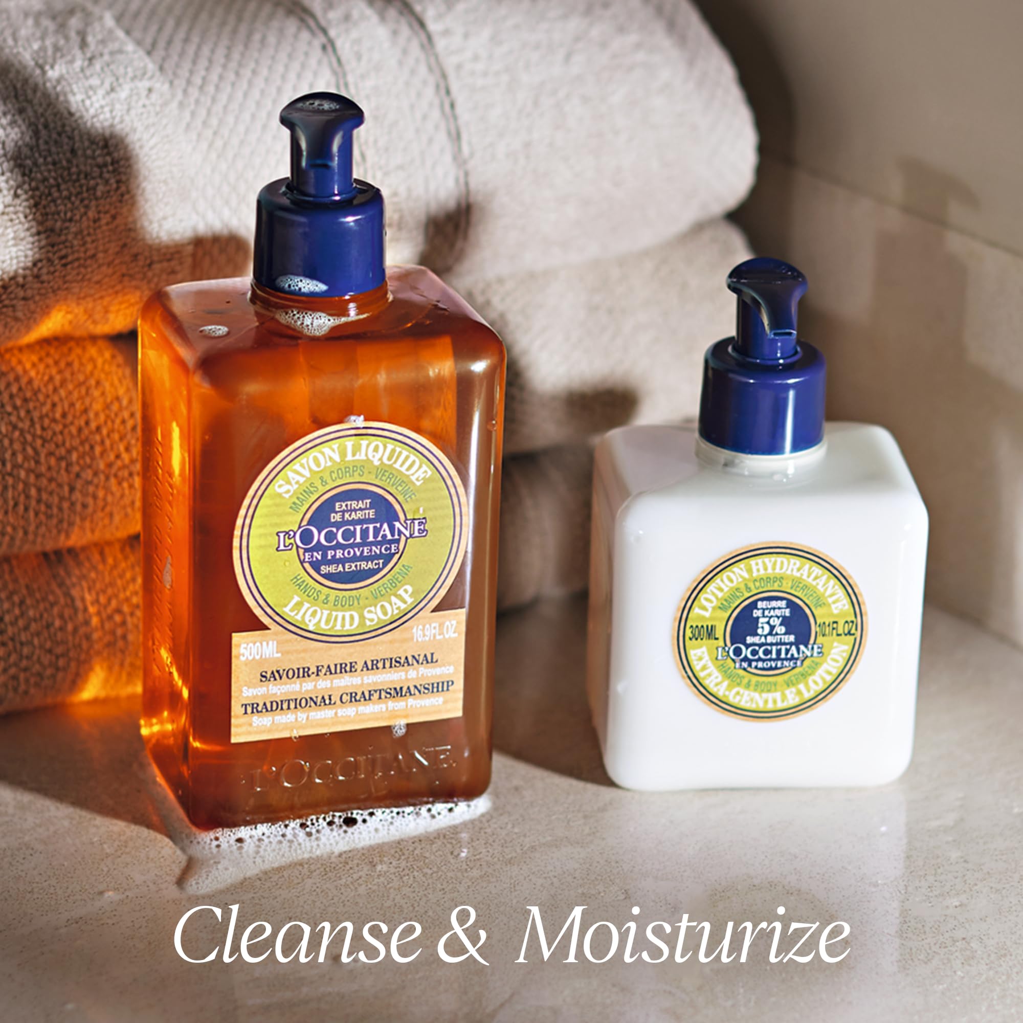 L'Occitane lotion application demonstrates easy coverage and quick absorption.