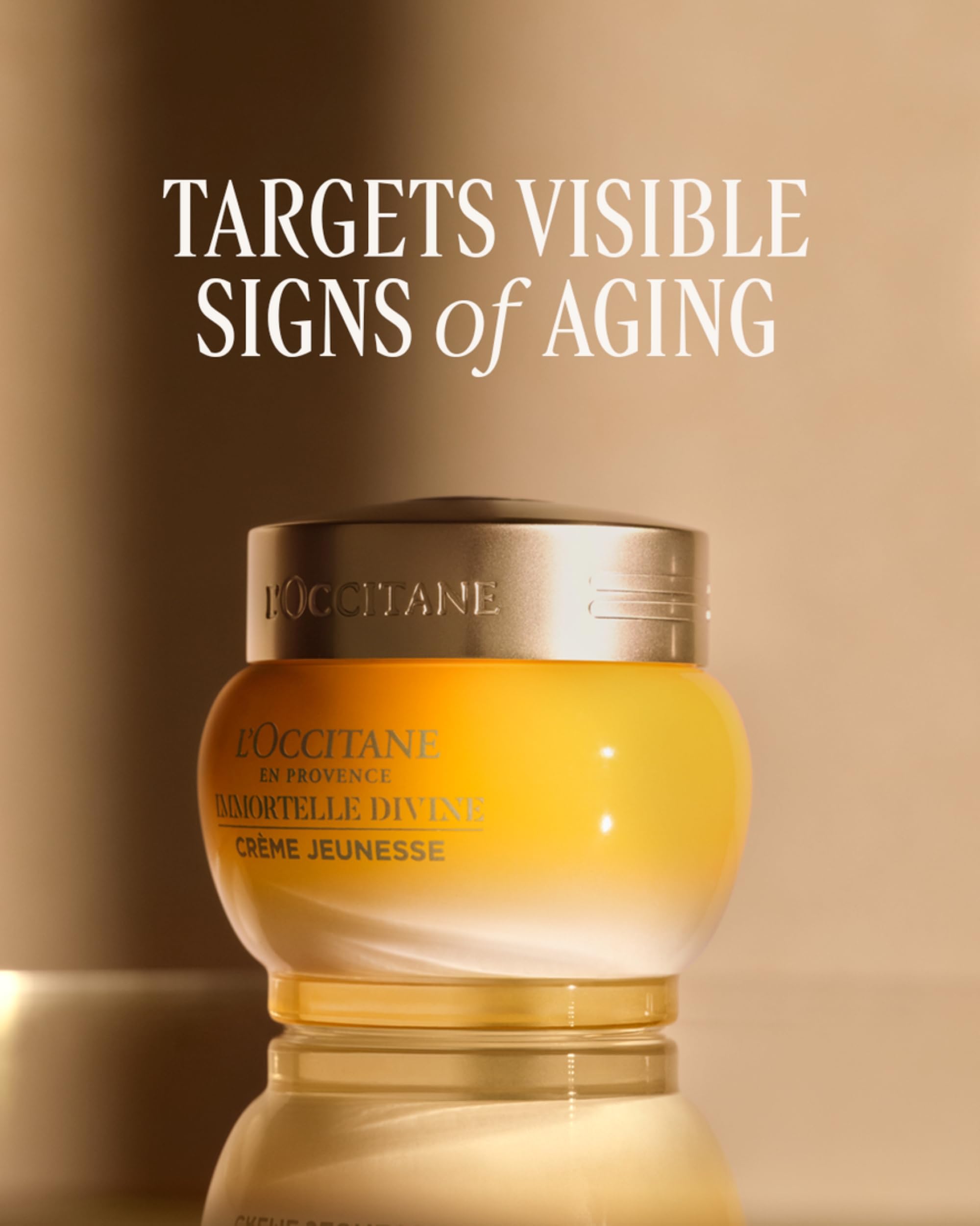 L'Occitane Immortelle Divine Cream packaging close-up with natural extract emphasis