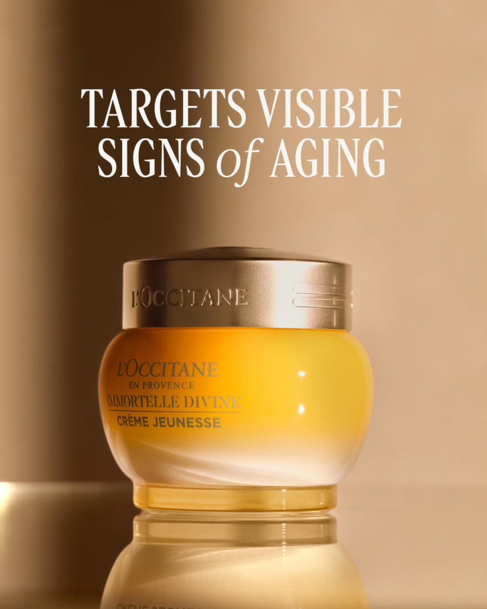 L'Occitane Immortelle Divine Cream packaging close-up with natural extract emphasis