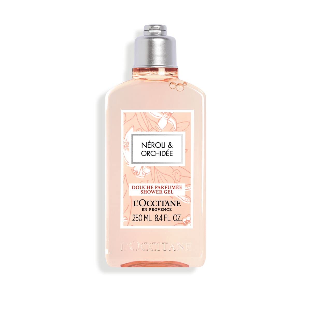 L'OCCITANE Neroli and Orchid Shower Gel bottle with refreshing citrus aroma for a bright start