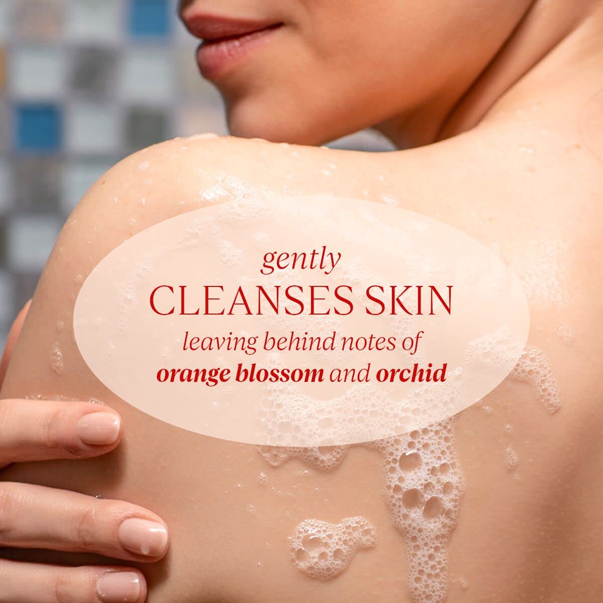 L'OCCITANE Neroli and Orchid Shower Gel on a bathroom counter suggests refreshed skin after shower