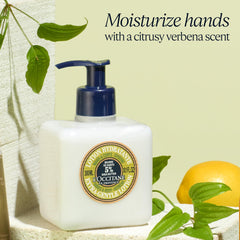 L'Occitane Shea Butter Verbena close-up shows creamy texture and nourishing skin feel.